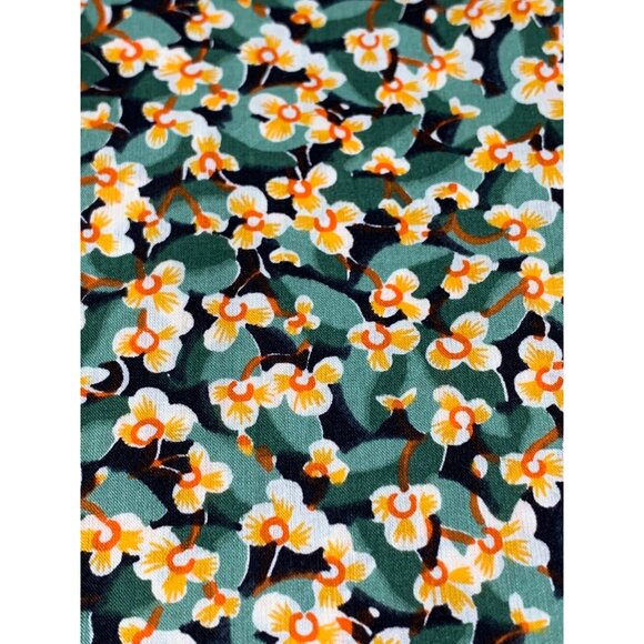 Floral Cotton Fabric 1 Yard Green & Yellow 36" Wide Sewing & Crafts Material - Picture 4 of 13